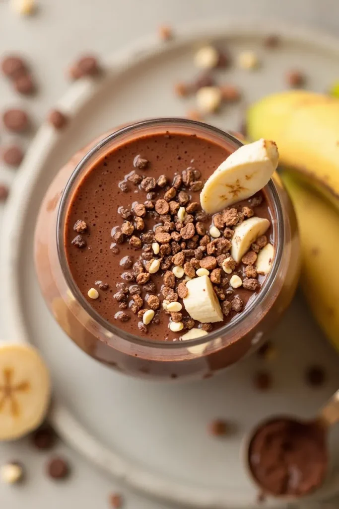 Vegan Chocolate Banana Breakfast Smoothie
