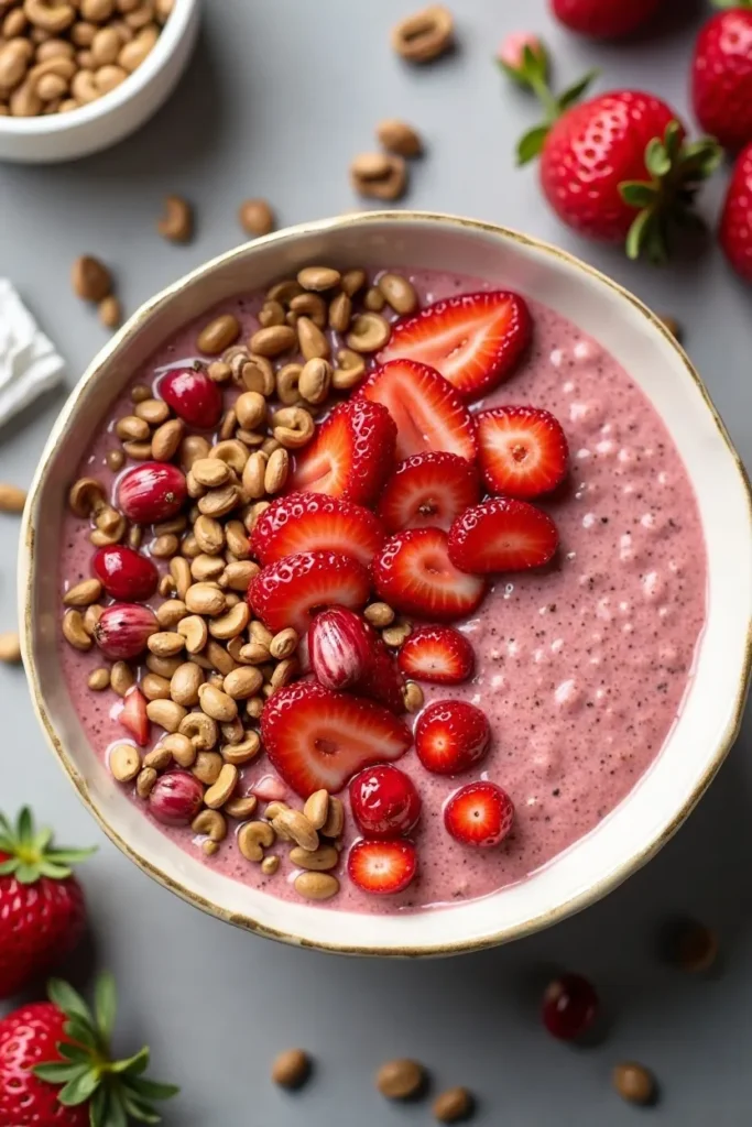 Vegan Strawberry Chia Breakfast Pudding