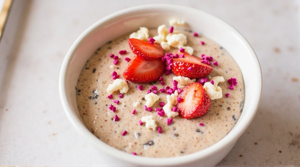 Vegan Strawberry Chia Breakfast Pudding