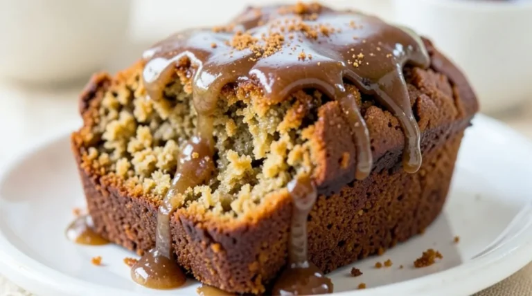 Rhubarb Bread with Cinnamon Glaze