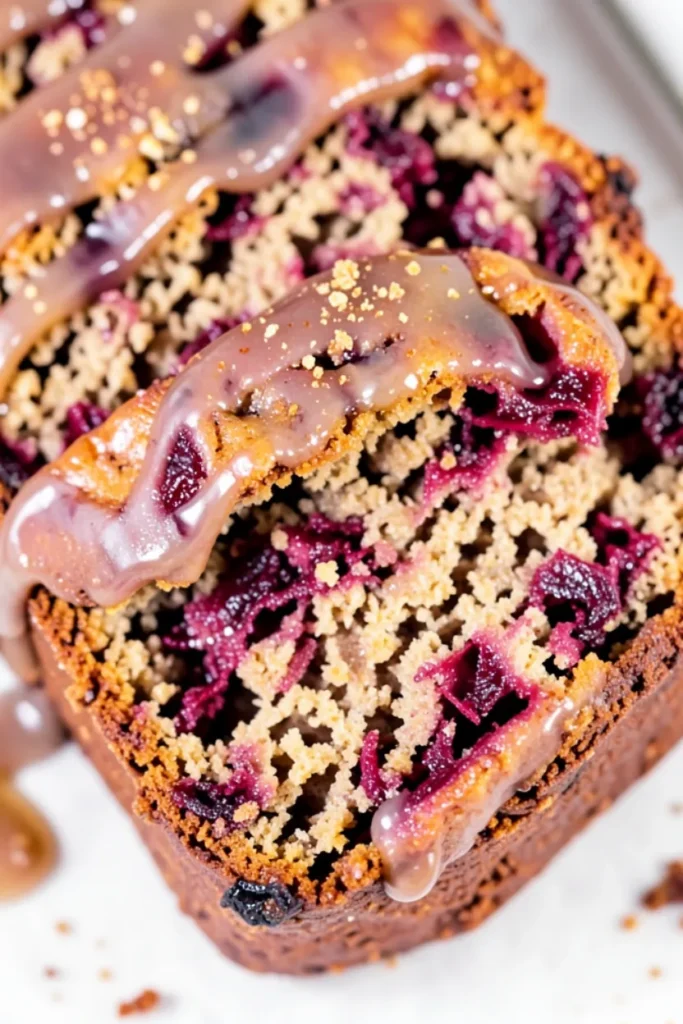Rhubarb Bread with Cinnamon Glaze