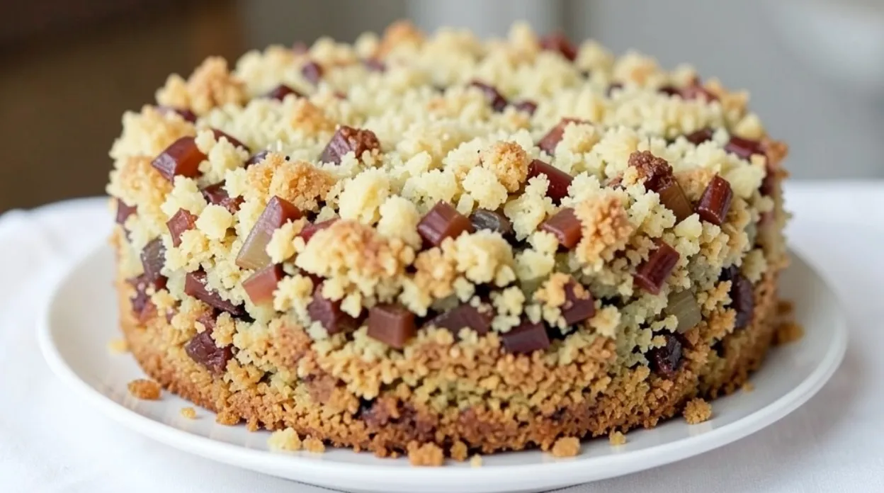 Rhubarb Crumble Cake